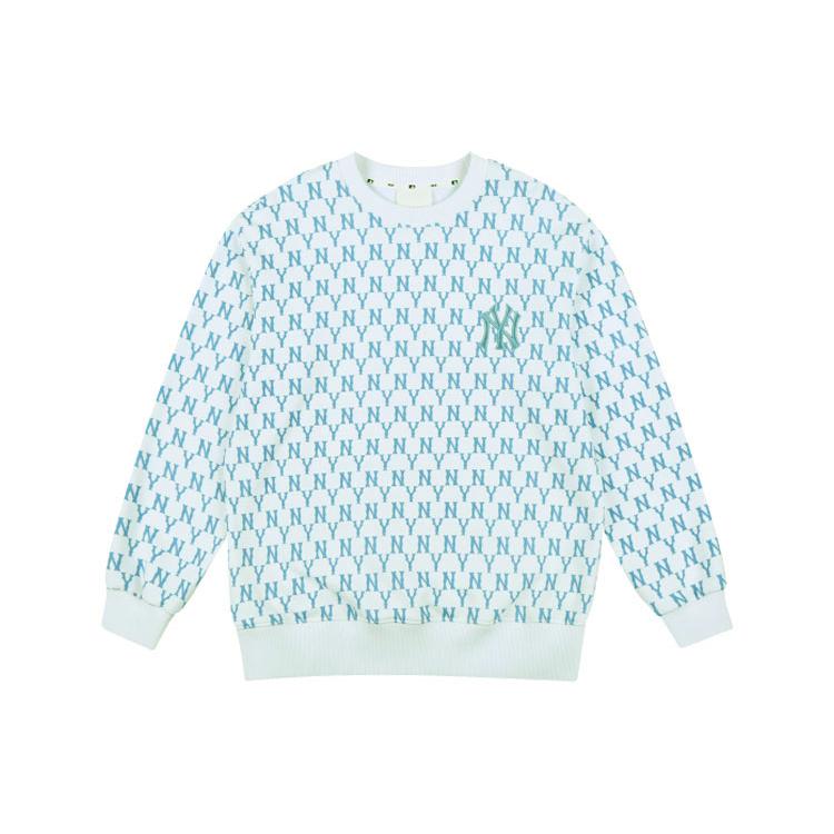MLB Old Flower Sweatshirts Unisex Blue Crew Neck Moderate Regular 31MTM1111-50W M