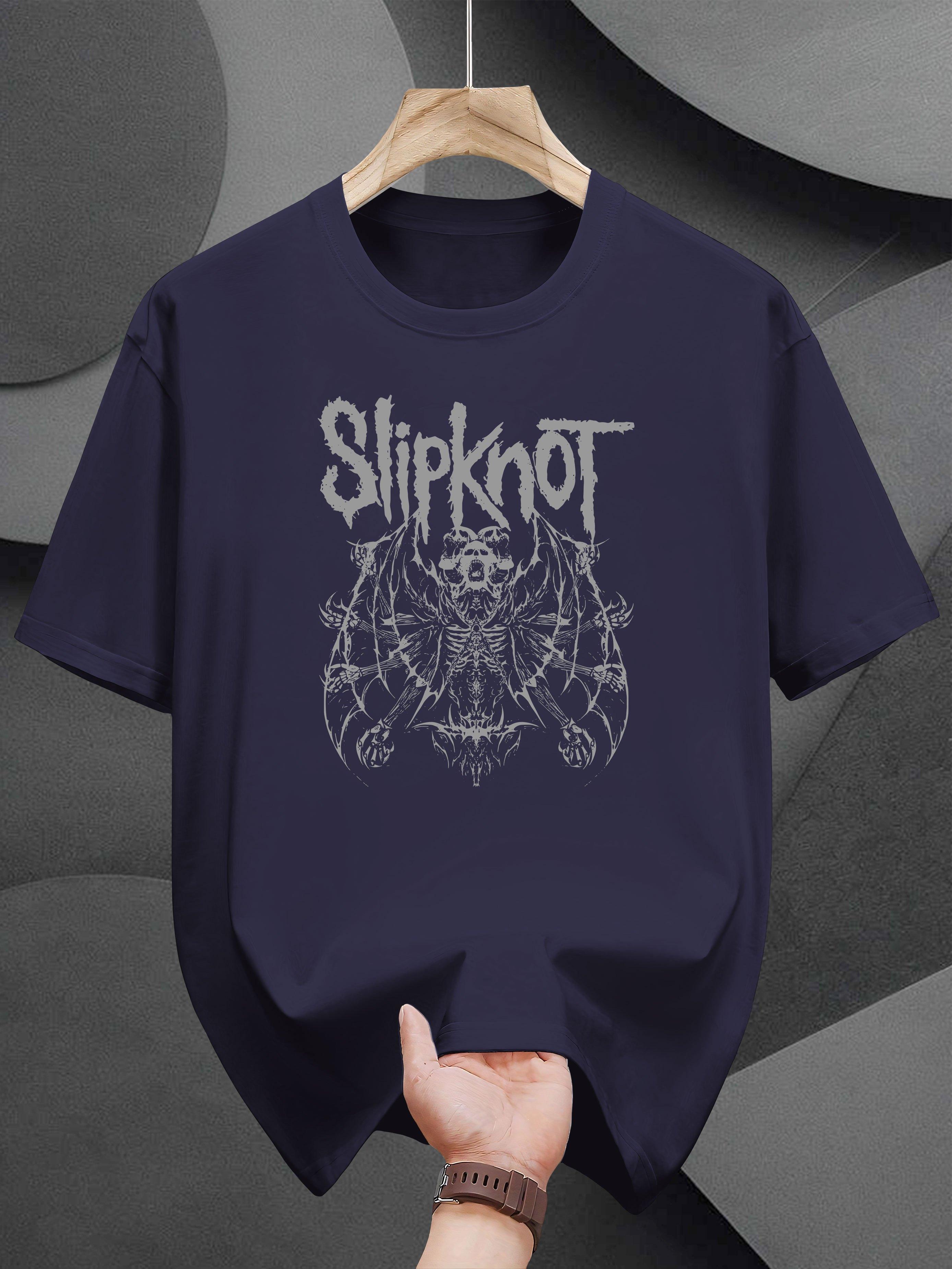 Slipknot Graphic T-shirt - Black Tee with Intricate White Print XXXXL