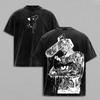 Chainsaw Man "Denji & Pochita" Vintage Washed Anime Black Unisex Casual Women And Men T-Shirt