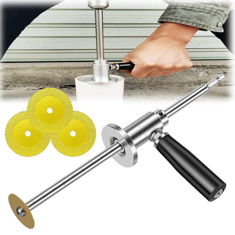 Внутренний труборез для труб из ПВХ, набор инструментов для резки, внутренний труборез из ПВХ, подходит для труб диаметром от 1-1/2 до 8 дюймов, регулируемая глубина резки 7 дюймов, с алмазным зерном One size