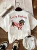 Men's Summer Tee Cotton Dog Graphic T Shirt Women Dachshund Print Tee Casual Summer Short Sleeve Fashion Cute Top Gothic T Shirt Women Unisex,gift,Top