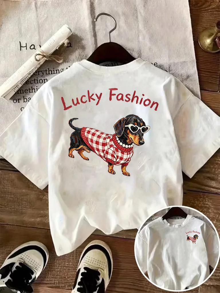 Men's Summer Tee Cotton Dog Graphic T Shirt Women Dachshund Print Tee Casual Summer Short Sleeve Fashion Cute Top Gothic T Shirt Women Unisex,gift,Top