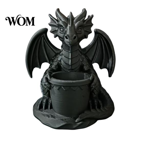 Drainage Flowerpot with Built-in Holes, 3D Printed Dragon Shape Pen Outdoor Flower Pot Holder, for Small Green Plants Tale Plant