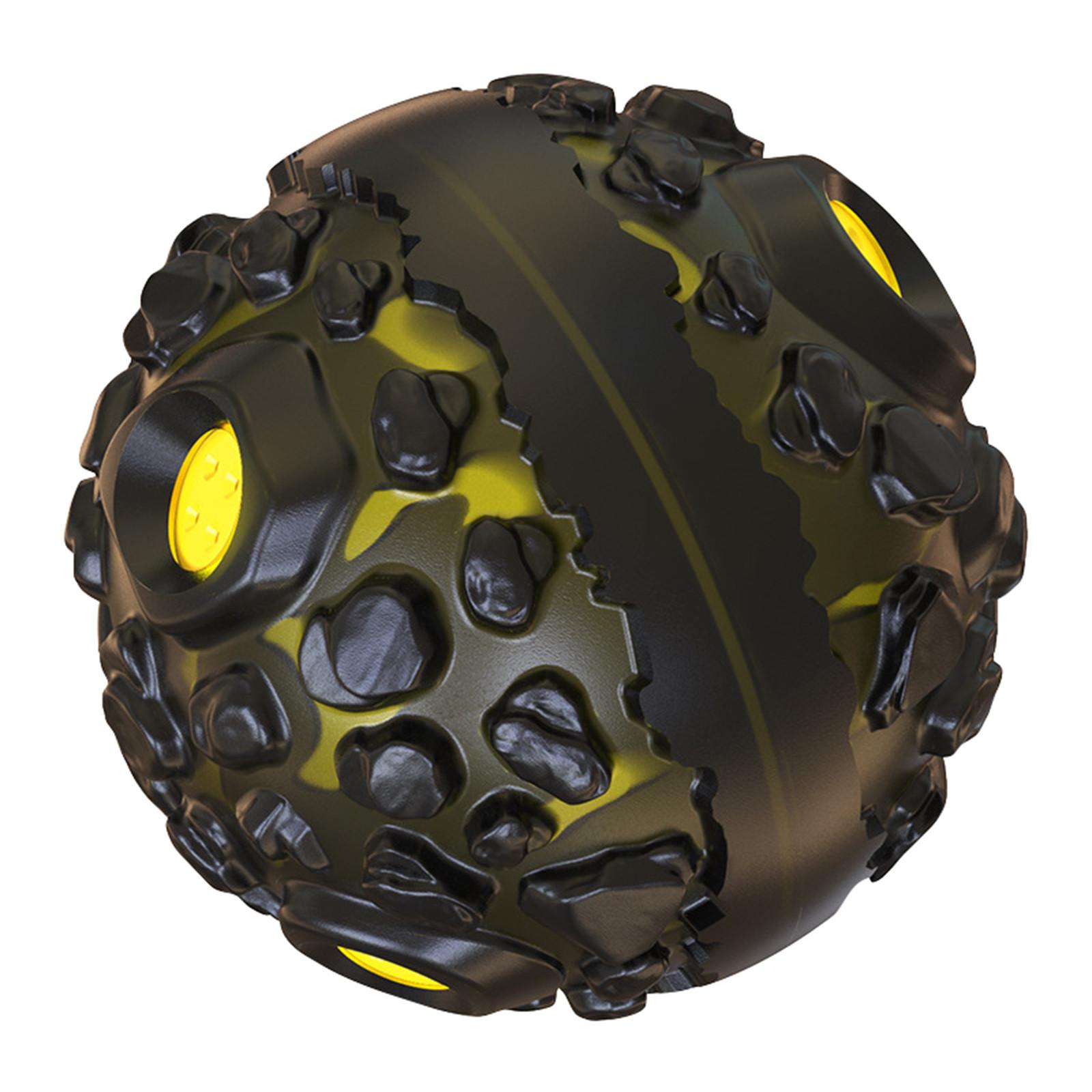 

Мяч для собак для агрессивных любителей жевать - интерактивные игрушки для собак с забавным пищащим звуком, чтобы занять их, для мелких, средних и крупных пород, резиновые игрушки для жевания домашних животных One Size жёлтый