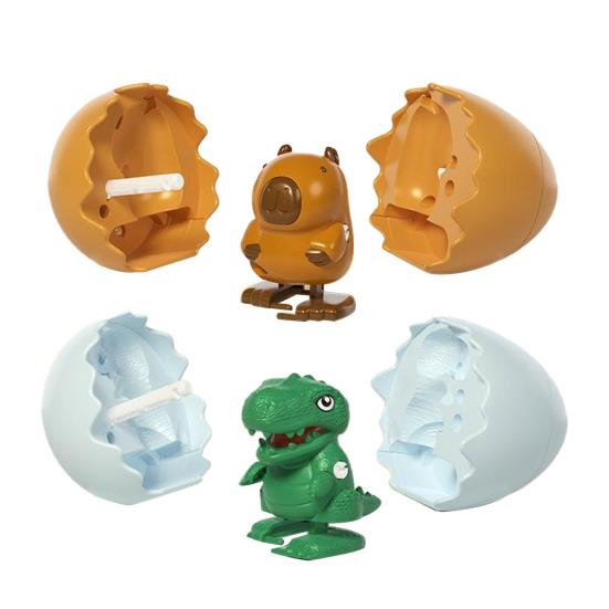 2/4Pcs Wind-up Animal Egg Toy Broken Egg Duck Dinosaur Penguin Capybaras Clockwork Toy Toddlers Boys Girls Walking Hatchling Animal Toy Party Favors