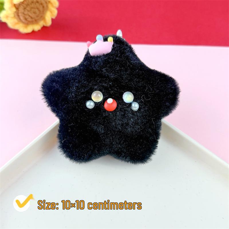 Entzückender Quietsch-Schlüsselanhänger Plüschpuppe in Form eines fünfzackigen Sterns - Perfektes Geschenk für Mädchen mit Herz für Paare oder beste Freunde