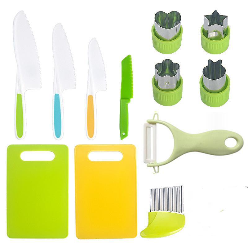 

Детский набор пластиковых ножей для нарезки фруктов и овощей: Идеально подходит для занятий в детском саду и дошкольного образования 12-piece children s food knife set