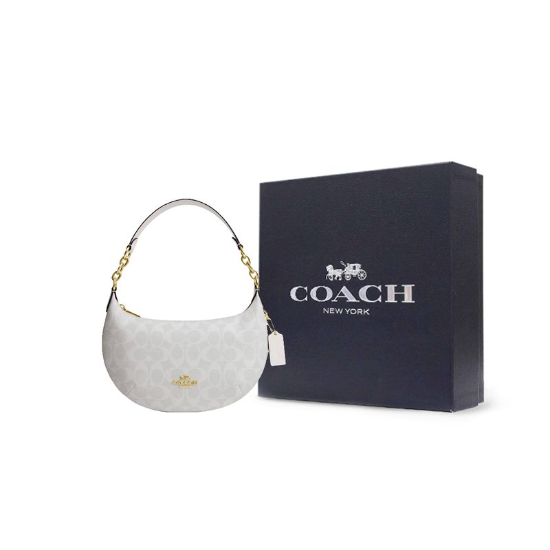 Coach Payton 28 Classic Monogram Zip Closure Coated Canvas And Smooth Leather Tote Shoulder Bag Large Women bags Gold Multicolor CE620-IMRFF