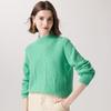 Paluo Women's Thickened 100% Cashmere High-Neck Jacquard Sweater