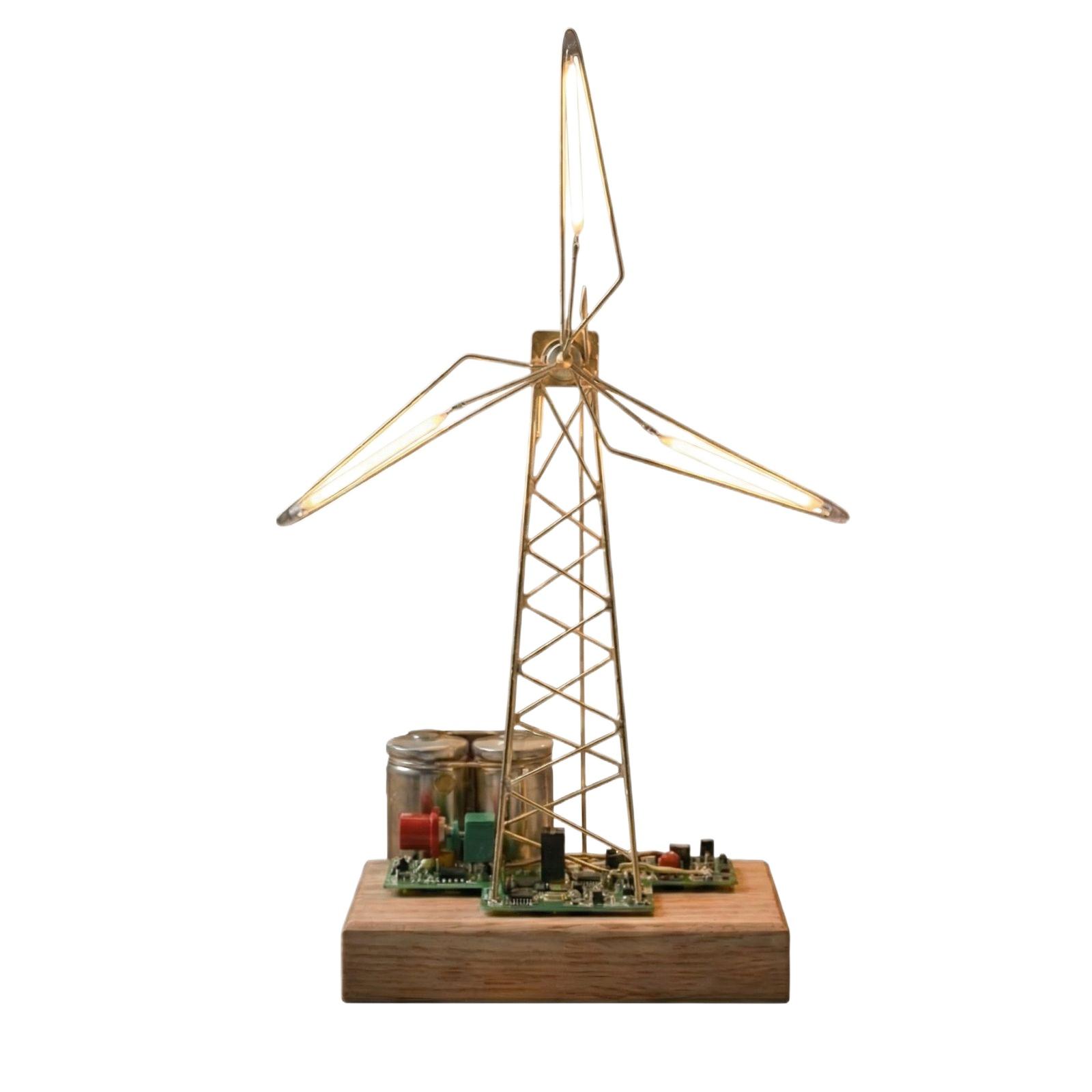 

Rotating Windmill Night Light with DIY Lantern Base Industrial Style Rustic Farmhouse Decorative Night Lamp for Bedroom Hallway Lighting жёлтый