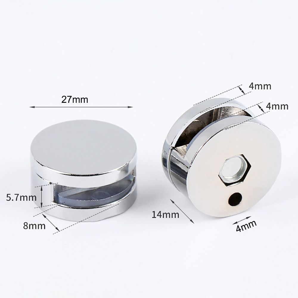 Zinc Alloy Glass Clips Silver Mirror Fasteners New Mirror Clip  Kitchen Cabinet