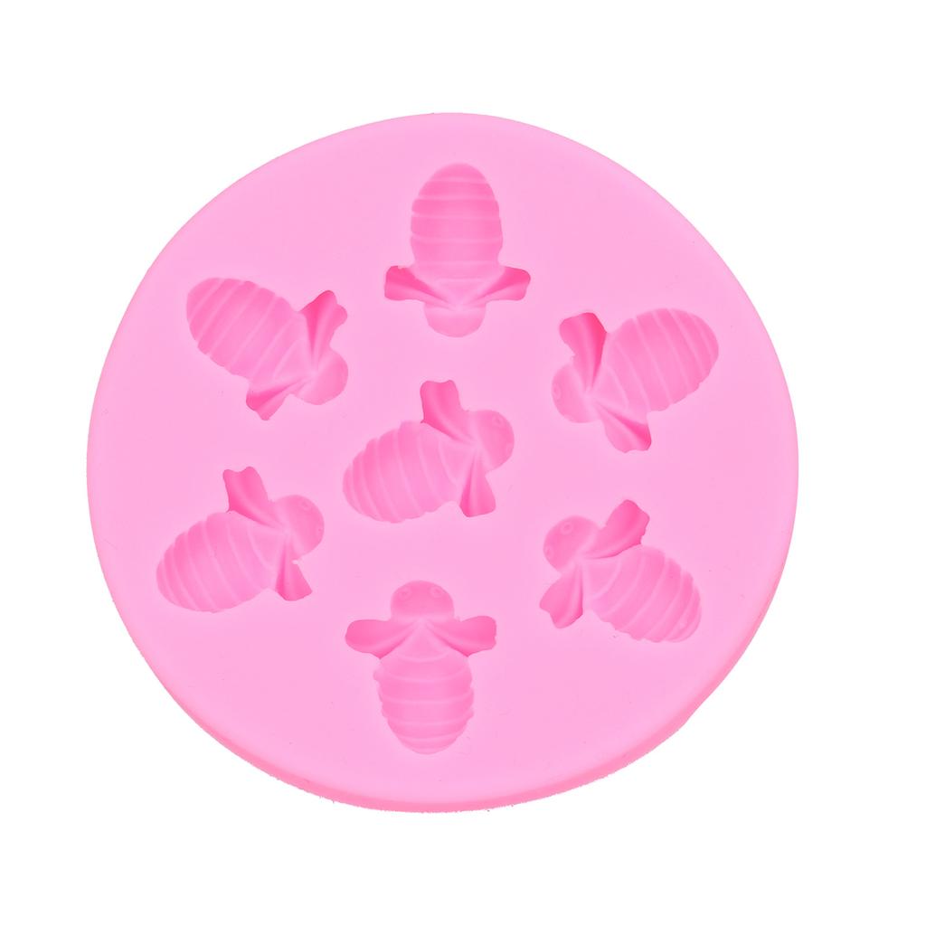 Cake Mold BeeShaped Food Grade Silicone Cake Mold Cake Decoration   Baking Tool(Pink )