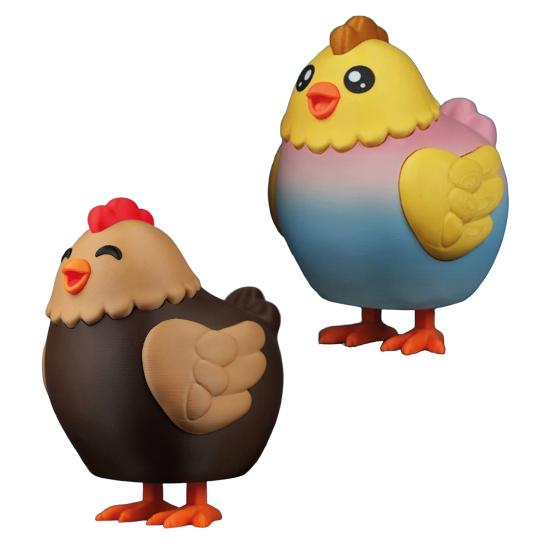 Schokoladen-Ei-Legende-Hühnchen Süßigkeiten-Spender Maschine 3D-gedruckt Niedliches Tier Süßigkeiten-Spender Schreibtisch-Dekoration für Osterkorb-Füller Party-Mitgebsel