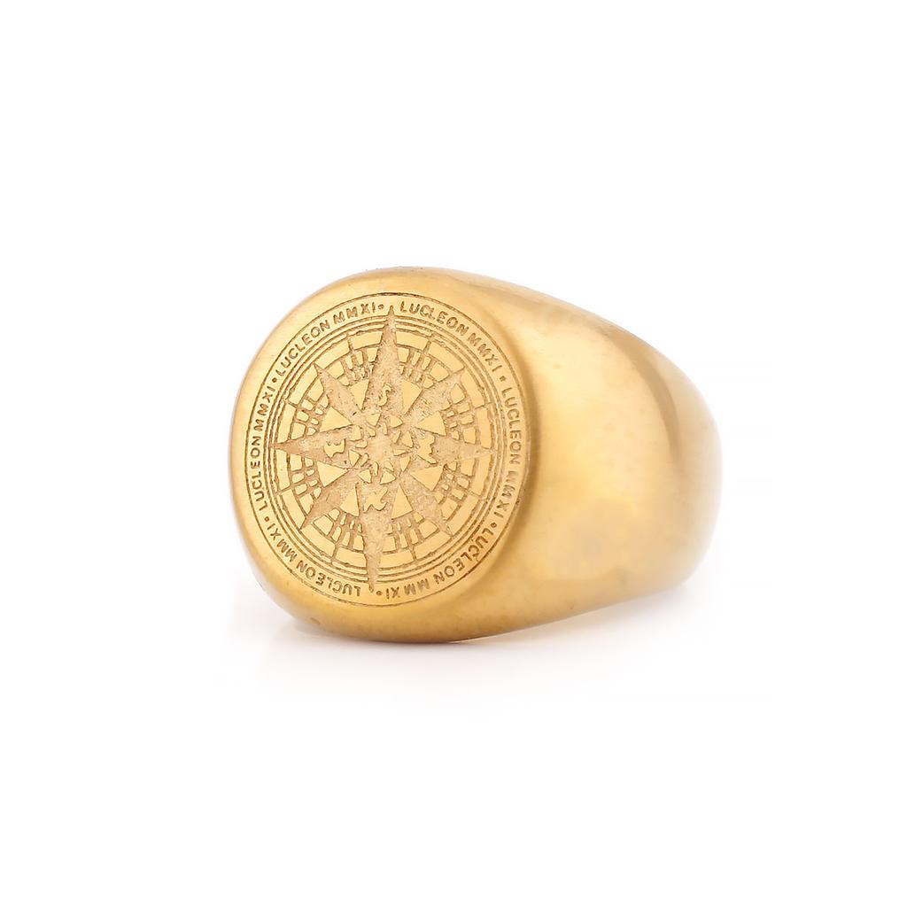 1/316L Stainless Steel Viking Compass Men's Ring Odin Amulet Domineering Jewelry Gift for Men