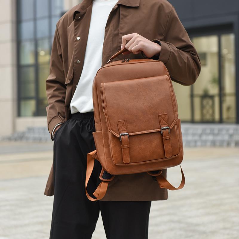 Fashion Men's Bag Trend Brand Retro Casual Backpack High Quality Waterproof Travel Bag Large Capacity Business Computer Bag