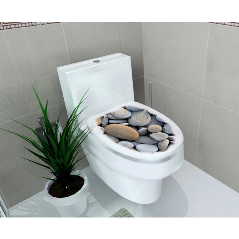 1pc 3D Toilet Seat Wall Sticker Art Wallpaper Bathroom Decals Self-adhesive Removable Toilet Lid Sticker Home Decor Accessories