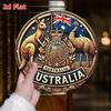 Australisches Staatswappen Metall-Wandplakette 7,8 Zoll Rundes Vintage-Aluminiumschild Heimbar Café Garage Dekoration