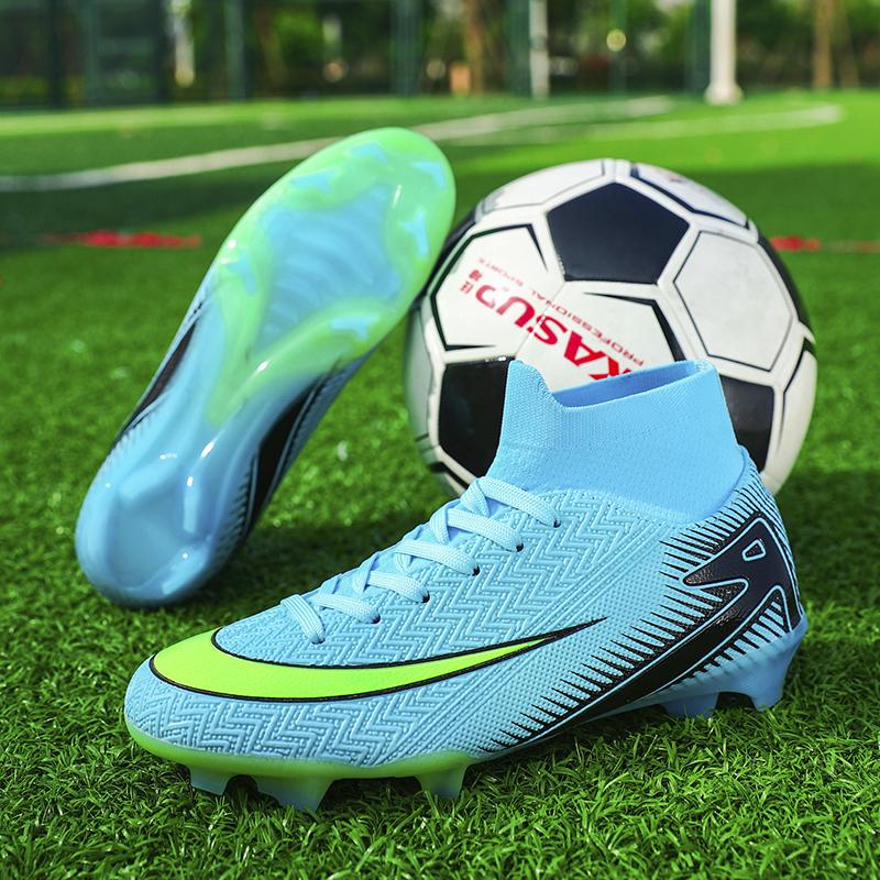 New Men Soccer Boots Society Indoor Cleats Football Shoes Match Long Spikes Sneaker Breathable Ultralight Training Drop Shipping