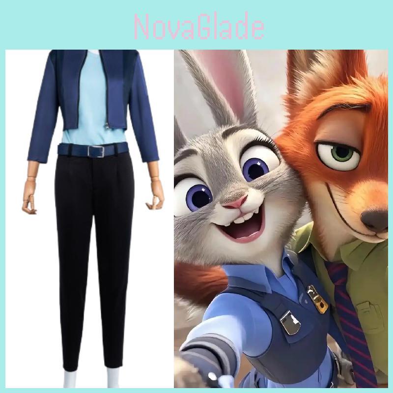 Costume Cosplay Judy Hopps di Zootropolis 2 in Poliestere ed Elastan per Bambini Eventi di Halloween
