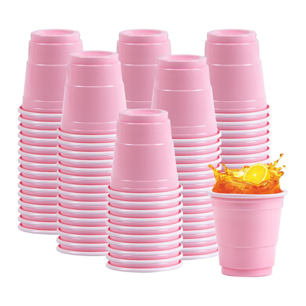 50pcs Disposable Plastic Cups Assorted Color Drinking Cups Wine Cup for Wedding Birthday Events Party Decor Home Bar Supplies