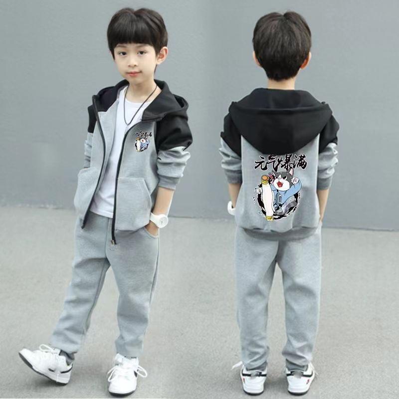 Boys Spring Autumn Child Boy Clothing Set Letter Hoodies Coats + Pants 2Pcs Tracksuit Suit for Kids Children Present