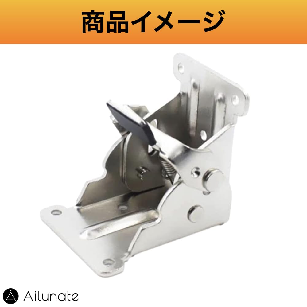 Ailunate Folding Leg Brackets, Set of 4 with 40 Screws, Locking, for Tables, Desks, Kotatsu, Folding, DIY Repair (Silver)