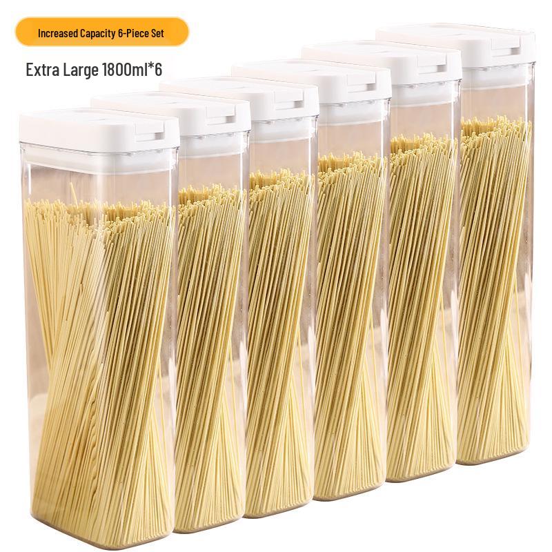 Rectangular Airtight Food-Grade Noodle Storage Jar for Kitchen