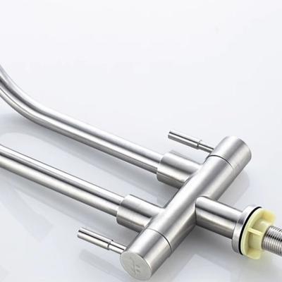 304 Stainless Steel Double Head Sink Tap 360° Rotate 2-in-1 Kitchen Water Faucet Multifunction Convenient Flexible Faucet
