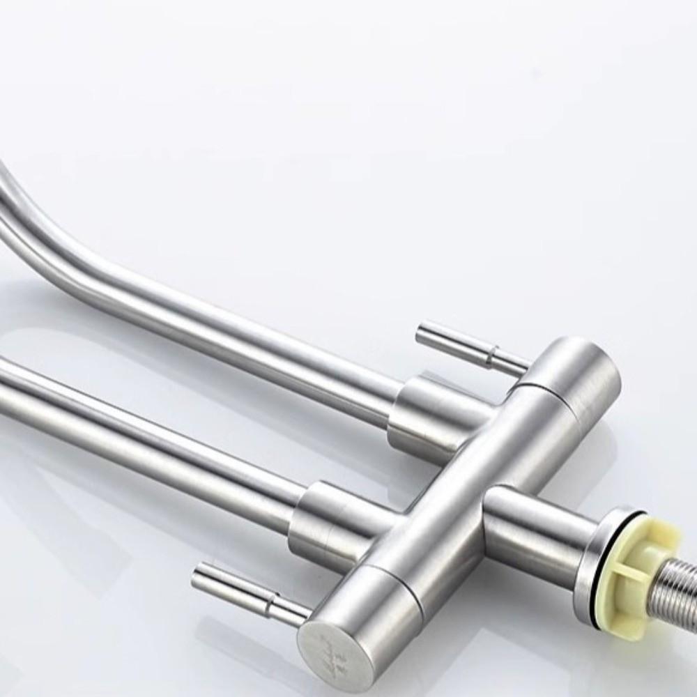 360° Drehbarer Küchenwasserhahn 2-in-1 Flexibler Wasserhahn Doppelkopf Spültischarmatur Heimküchengebrauch