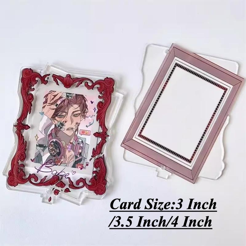 

Двусторонние неровные акриловые фоторамки для декора комнаты девочки Оригинальный дизайн 3 дюйма Сливы для K-pop айдол-карт Оптом 2025 красный