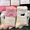 Soft Mink Velvet Socks Winter Women's Cute Cat Thickened In Tube Socks  Girls Simple Cozy Hairy Sleep Socks Fashion Accessories