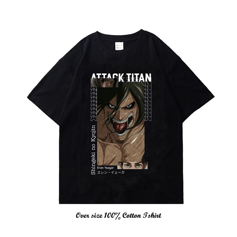 Herren T-Shirts Hip Hop Streetwear Japanischer Anime Druck Übergroße Oberteile Harajuku Baumwolle Sommer Kurzarm T-Shirt