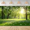 2D Fresh Green Forest and Wildflower Meadow Backdrop Photography Background Banner
