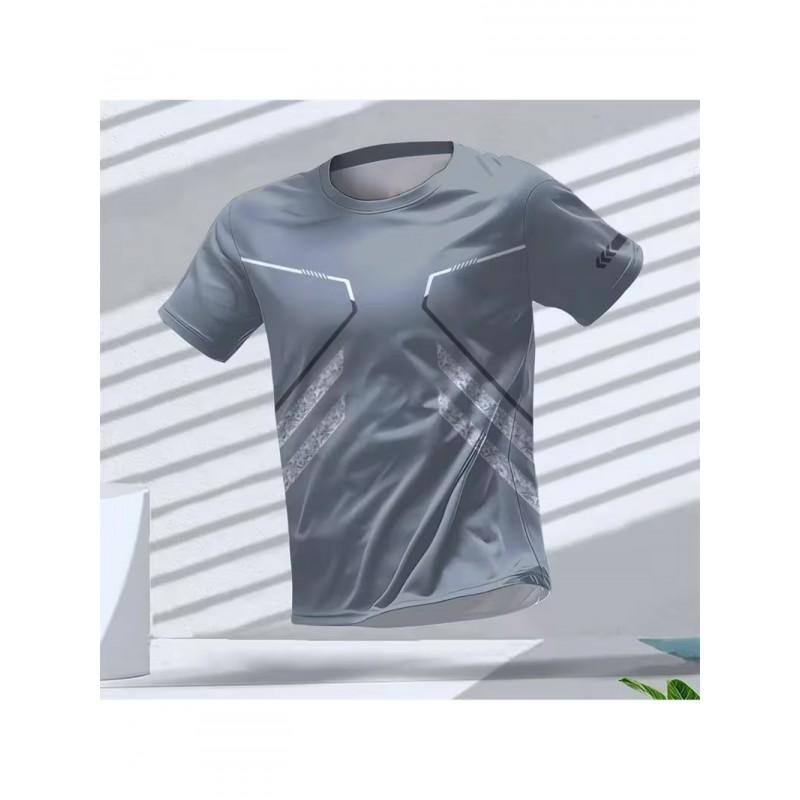 Mens 3D Digital Print Athletic Running Tee - Breathable Quick Dry Short Sleeve T-Shirt Workout