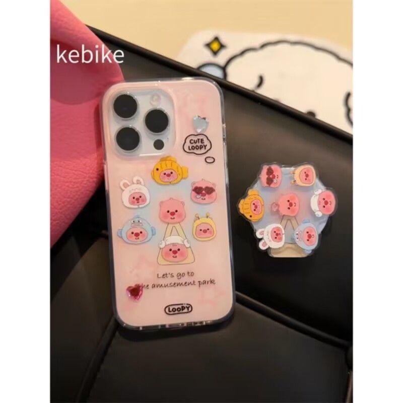 Large Hole Rotating Animal Suitable for Iphone15Pro Cartoon Max Apple 14 Mobile Phone Case 11 Women 12 Anti Fall
