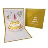 Carte pop-up Gâteau d'anniversaire musical 3D avec lumières colorées et enregistrement