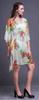 Bimba White2 Floral Tropical Leaves & Ladies Plus Size Kaftan Summer Wear Beach Coverup Kimono