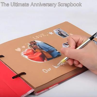 DIY Håndlaget Fotoalbum Scrapbook Vår Eventyrbok Retro Kraft Fotoalbum Jubileum Bryllup Minne Valentinsdag Gave