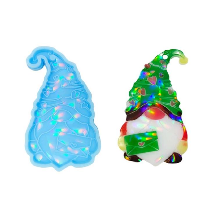 Holographic Resin Molds Christmas Gnome Silicone Molds Resin Pendant Molds