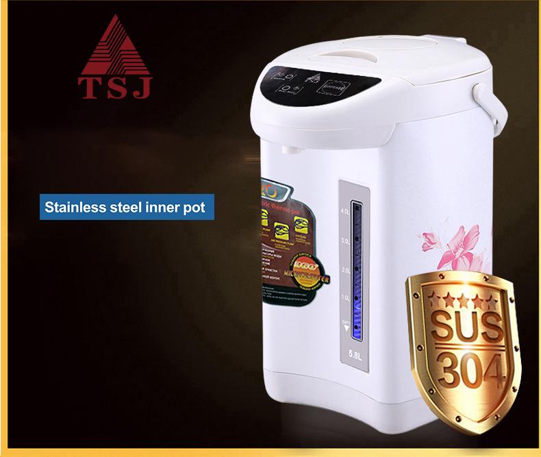 Fierbător electric TSJ 110V/220V Oțel inoxidabil cu izolație menajeră și funcție de temperatură constantă