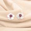 Pink Rubellite Gemstone Stud Post Handmade Mother Gift Earrings Sterling Silver EE-157-10