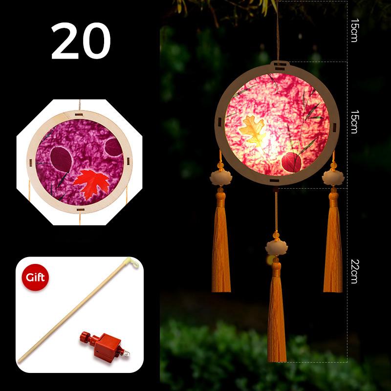 Mid-autumn Portable Lantern With Tassel Waterproof Chinese Antique Wood Carving Palace Light Lamp New Year Spring Festival Decor
