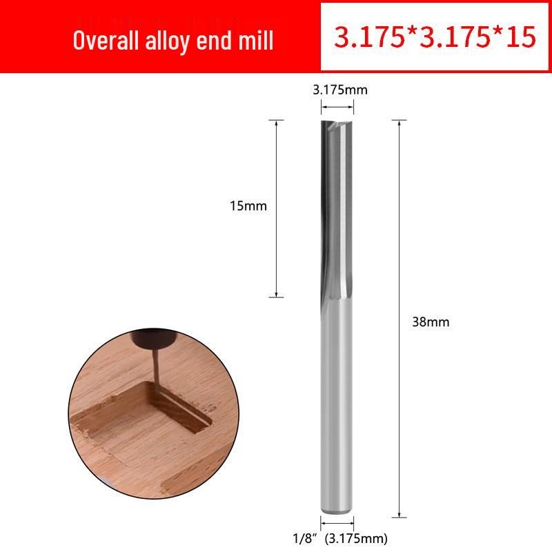 Dwustronny prosty frez do MDF i drewna 3,175mm