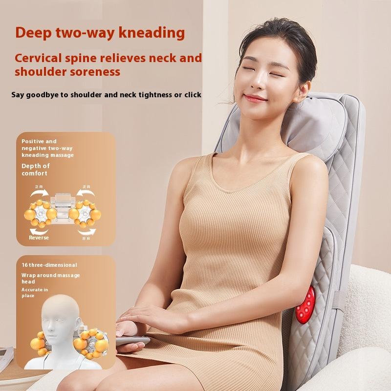 Full Body Shiatsu Massage Cushion for Home & Office Back Relief Seat Hot Compress Kneading Massage Cushion with Plug Converter