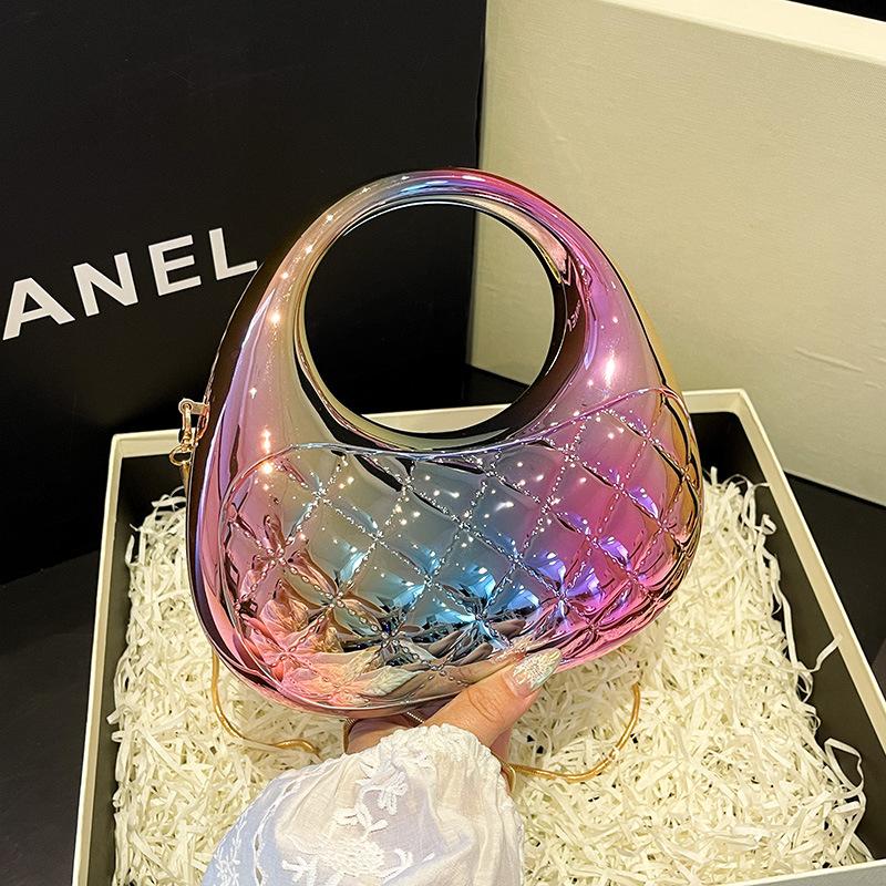 Candy color cloud acrylic bag women's 2025 new European and American fashion rhombic and versatile chain dinner bag