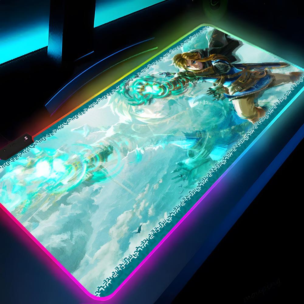 The L-LegendS of ZeldaES Mouse Pad Gaming LED 700x300 Mouse Mat Mousemats Table Video Game Pads PC Desk Mat RGB Keyboard Mat XXL