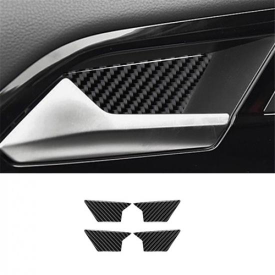 Carbon Fiber Interior Door Handle Bowl Cover Trim For Volkswagen Jetta -