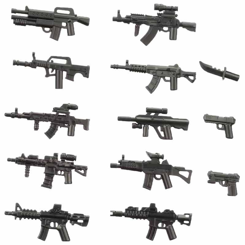 Army WWII Soldier Figure Armaments Brick Playset Gatling M2 Heavy Machine Aviation Gun NSV Bullet Chain Mortar ZB53 Toys Playsetss T12