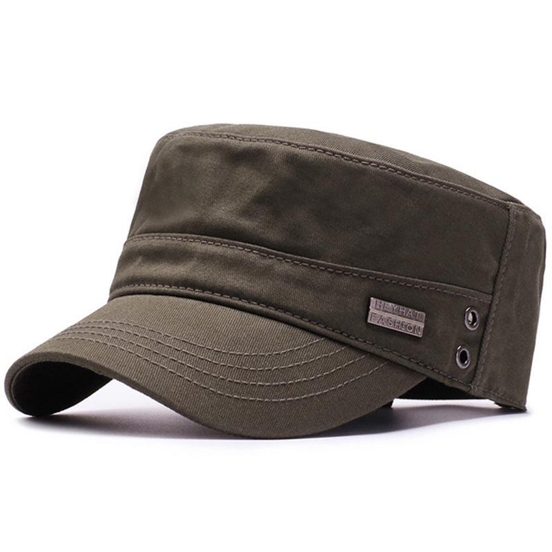 

Мужская корейская военная кепка : Дышащая, повседневная, унисекс плоская кепка на все времена года. Adjustable for 55-59cm Head Circumference