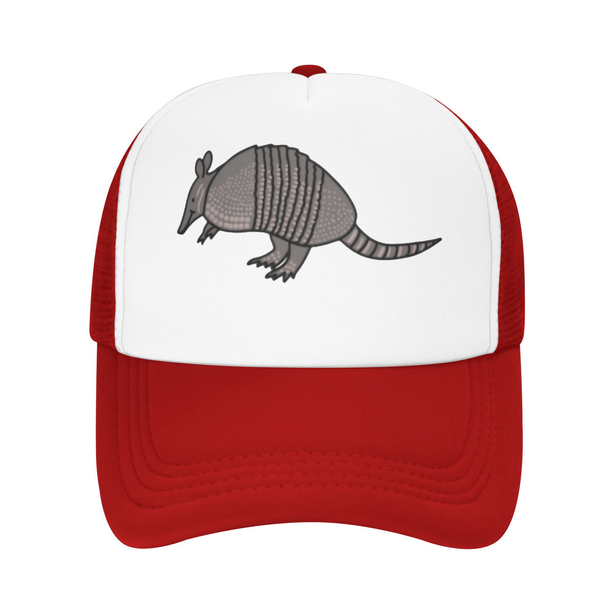 Armadillo Graphic Trucker Hat Polyester Breathable Casual Outdoor Adjustable Baseball Cap for Adults One Size